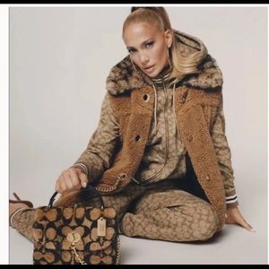 Coach x Jennifer Lopez Marlie Top Handle Satchel In Signature Shearling